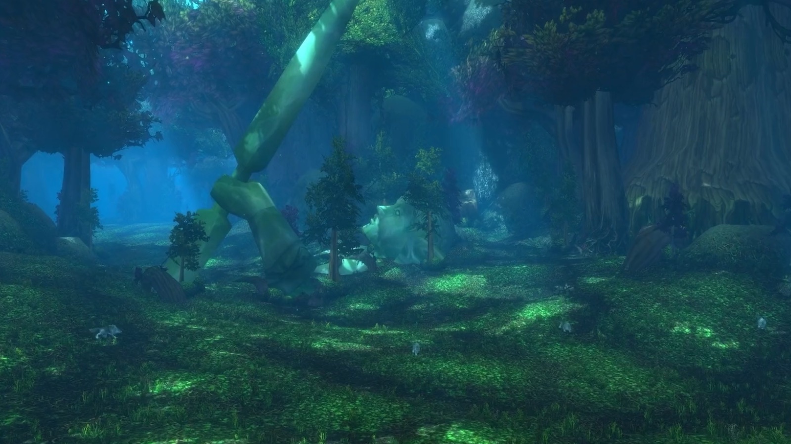 Ashenvale — Ashenvale clearing: global illumination and shafts of light through the canopy. — Forever