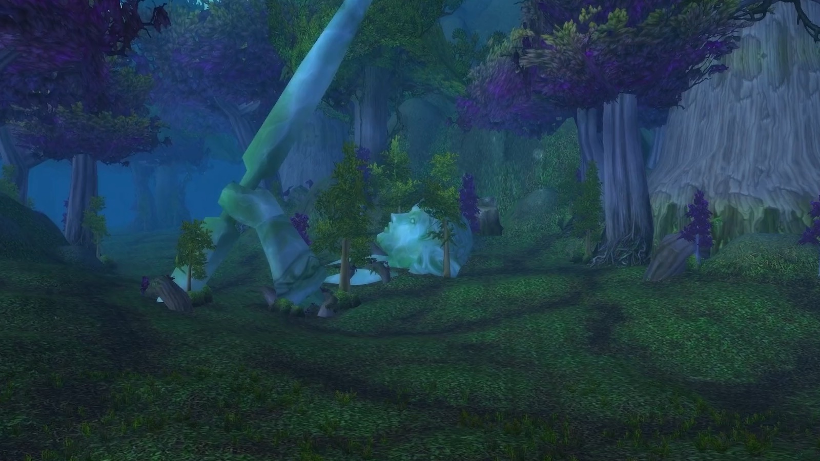 Ashenvale — Ashenvale clearing: global illumination and shafts of light through the canopy. — Classic